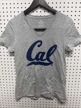 Fanatics Women's Gray Cal Bears Team Logo V-Neck T-Shirt